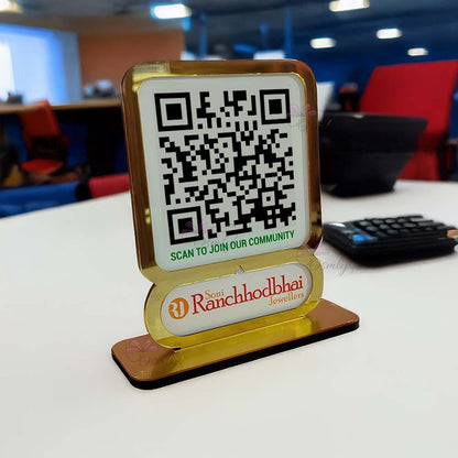 Gold Border Single QR Stand