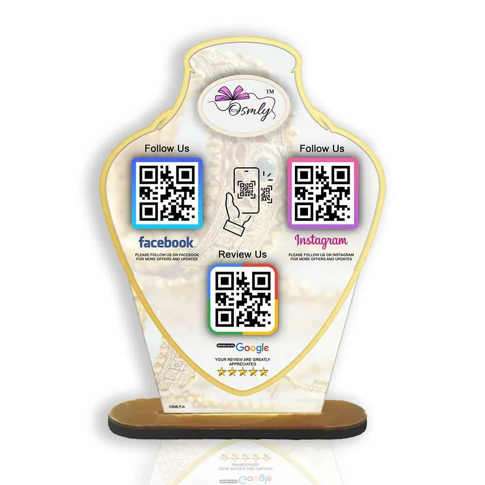 Customized Jewellery QR Review Stand - OSMLY