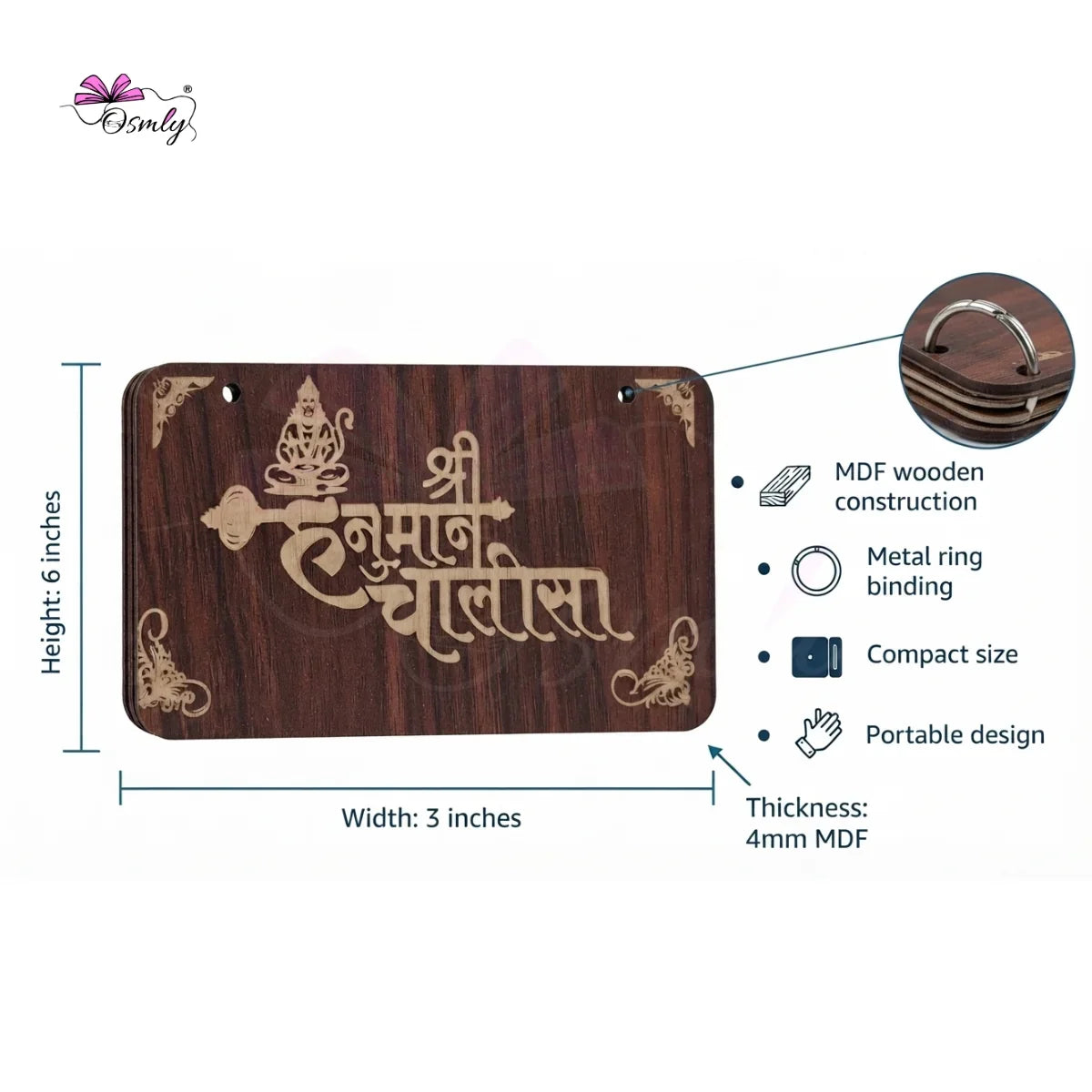 Wooden Hanuman Chalisa-Religious Gifts-BusienssJi-BusienssJi