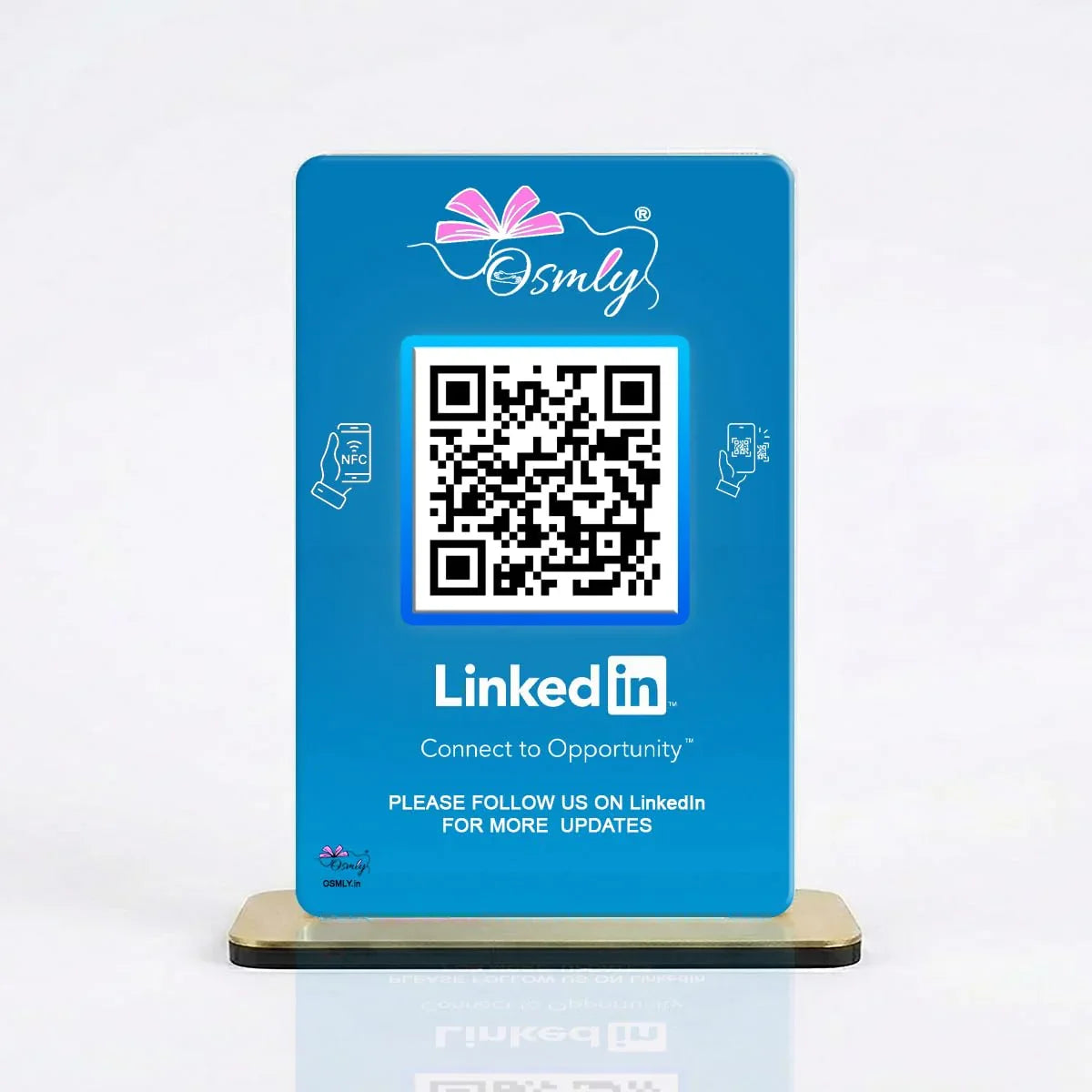 NFCEnabledLinkedInQRStand - OSMLY