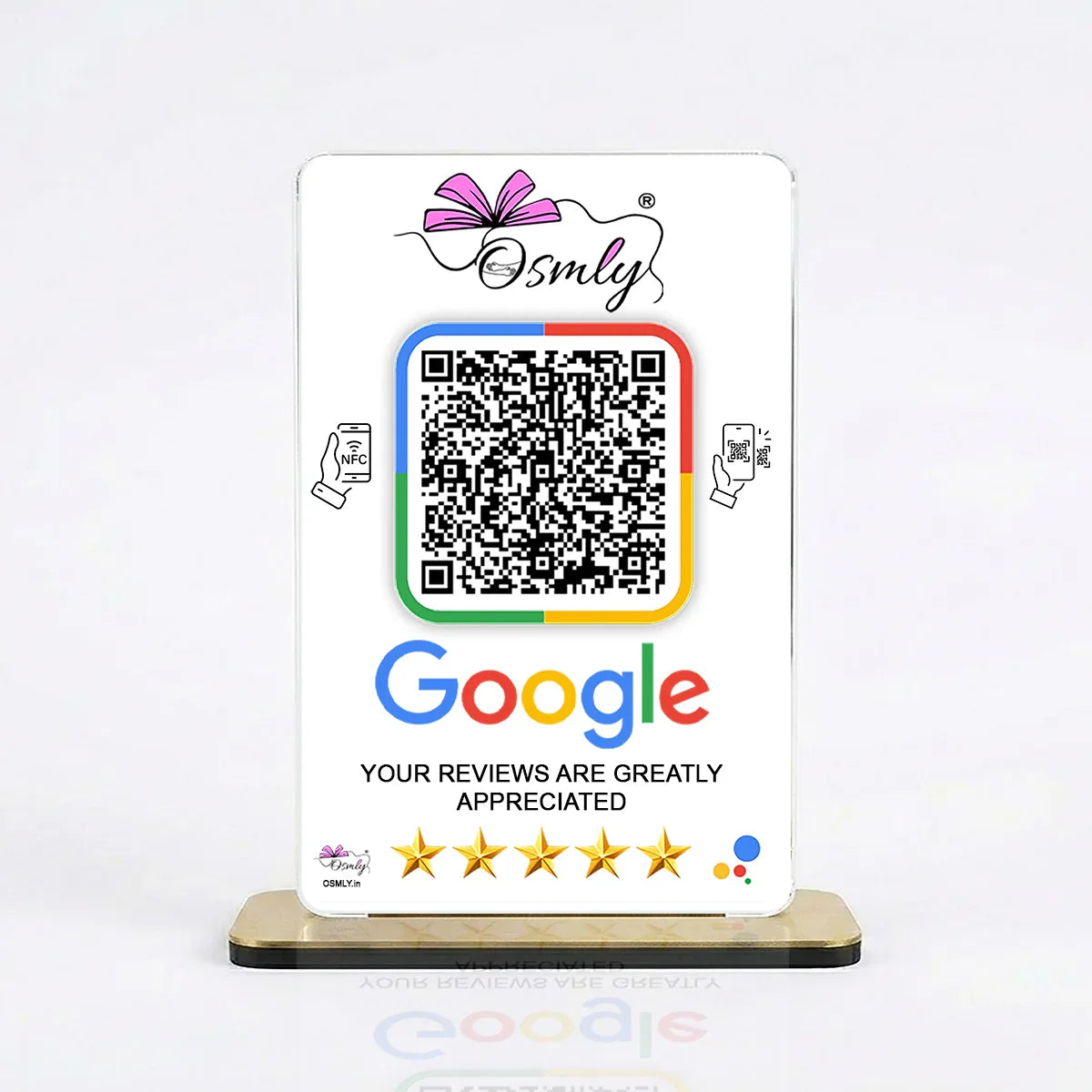 NFCGoogleReviewQRStand - OSMLY