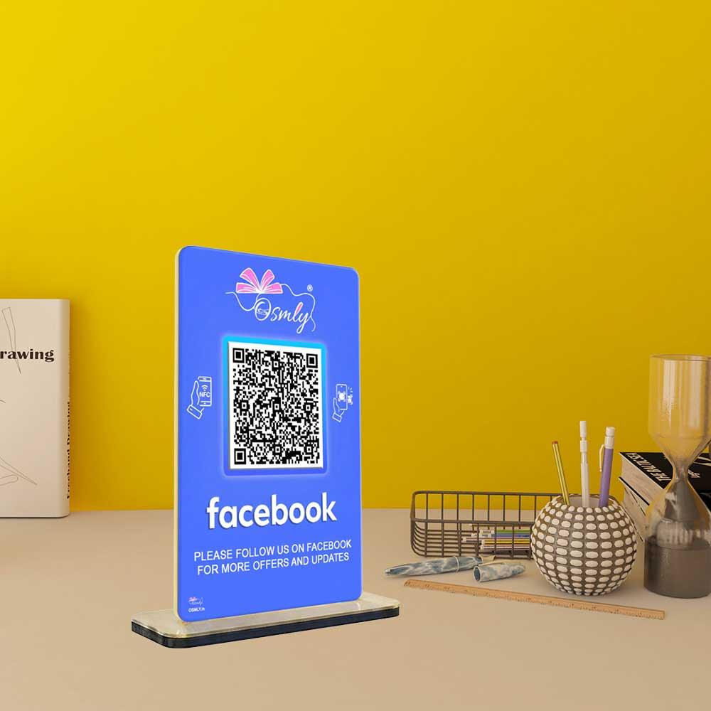 NFC_Enabled_Facebook_QR_Stand_customized_qr_print - OSMLY
