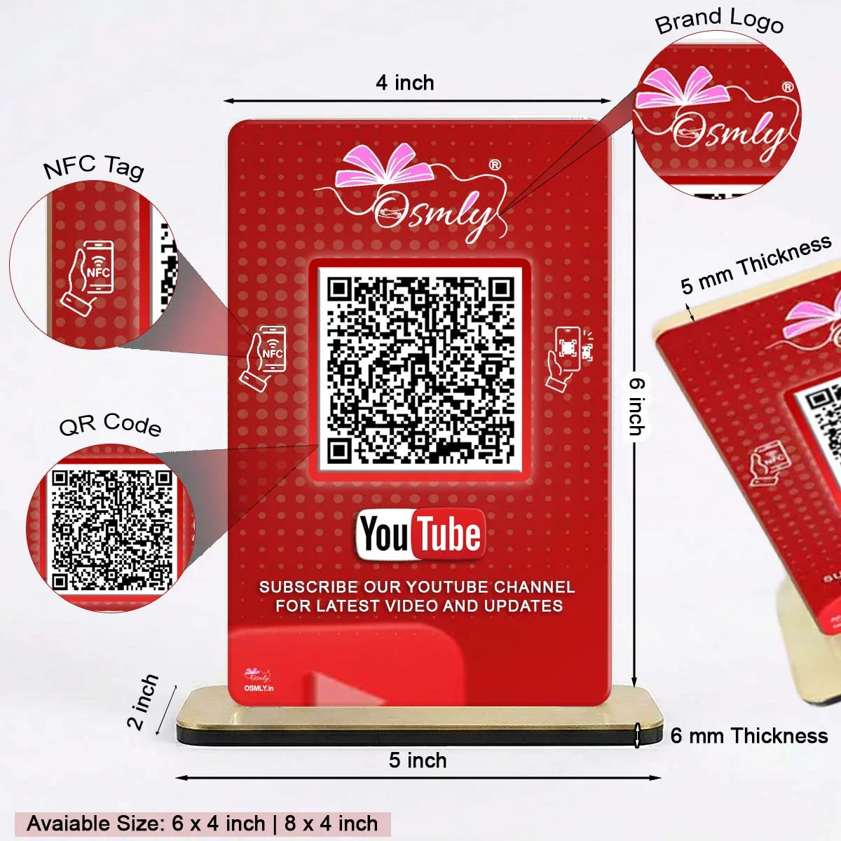 NFC_Enabled_YouTube_QR_Stand_detals - OSMLY
