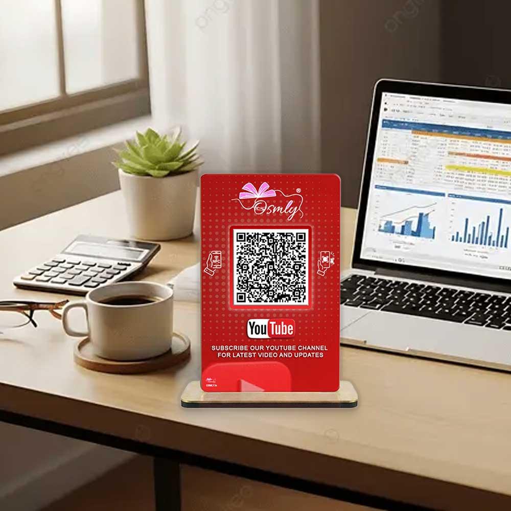 NFC_Enabled_YouTube_QR_Stand_for_marketing - OSMLY