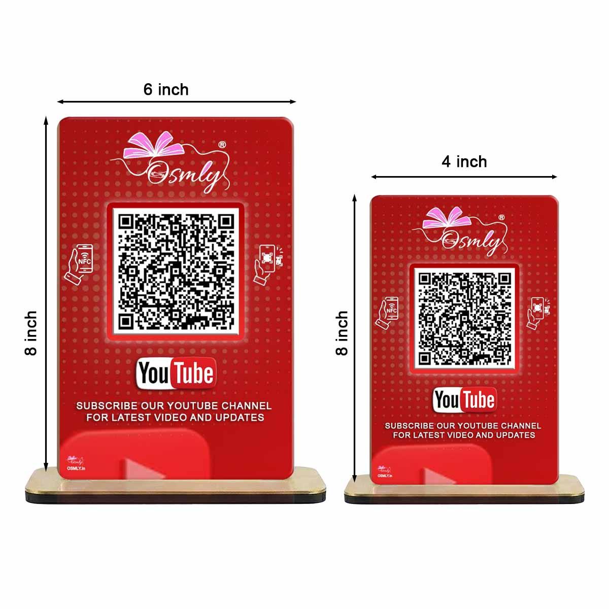 NFC_Enabled_YouTube_QR_Stand_size - OSMLY