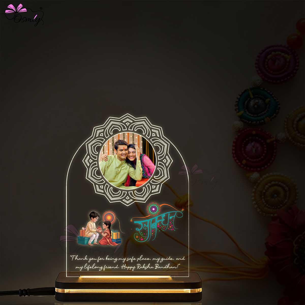 Rakhi Design LED Lamp-Acrylic Rakhi LED Plaque-BusienssJi-BusienssJi