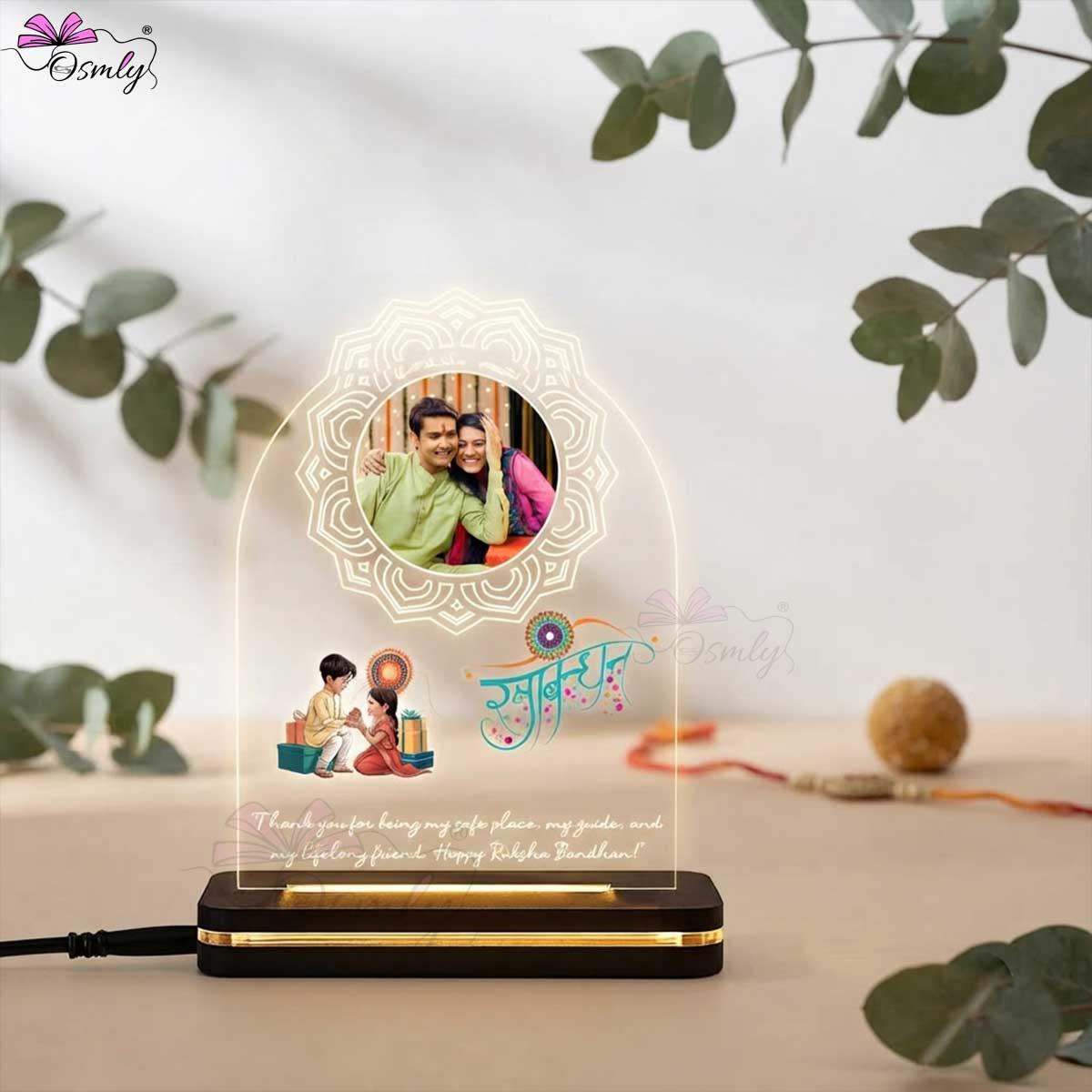 Rakhi Design LED Lamp-Acrylic Rakhi LED Plaque-BusienssJi-BusienssJi