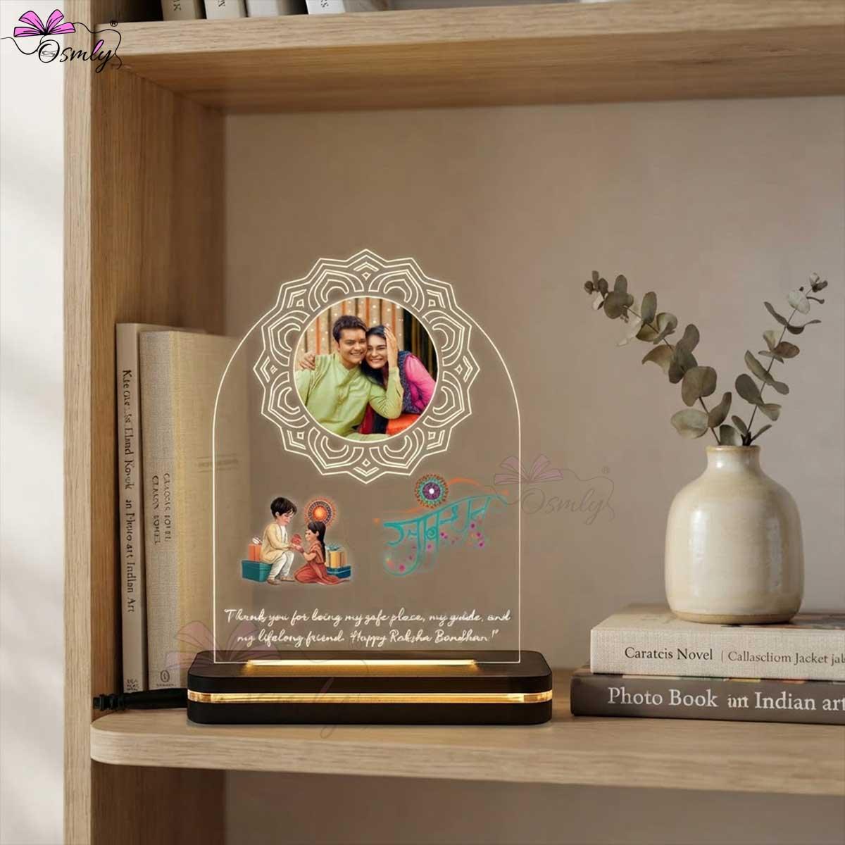 Rakhi Design LED Lamp-Acrylic Rakhi LED Plaque-BusienssJi-BusienssJi
