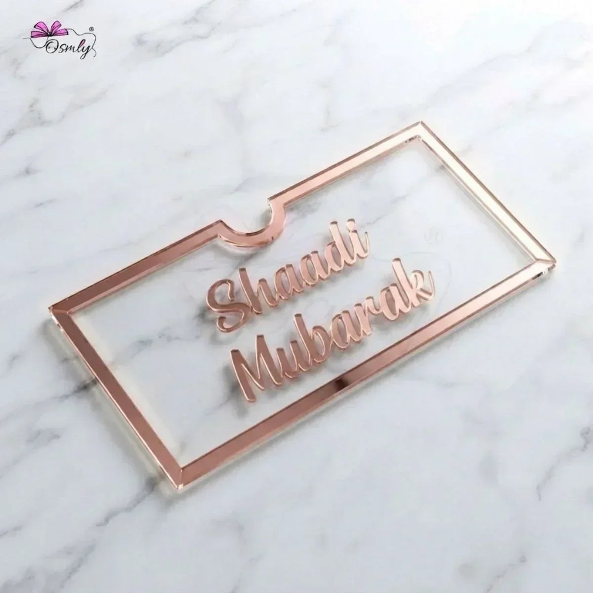 Shaadi Mubarak Gold Acrylic Shagun Envelope-envelope-BusienssJi-BusienssJi