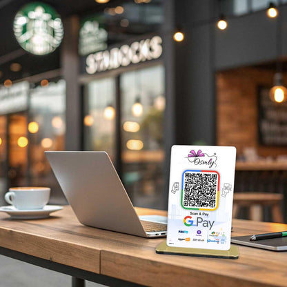 acrylic-uv-print-NFC-qr-stand - OSMLY
