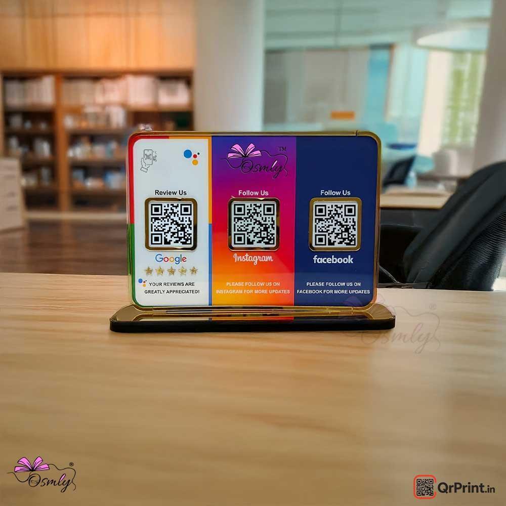 3 in 1 Social Media QR Stand - OSMLY