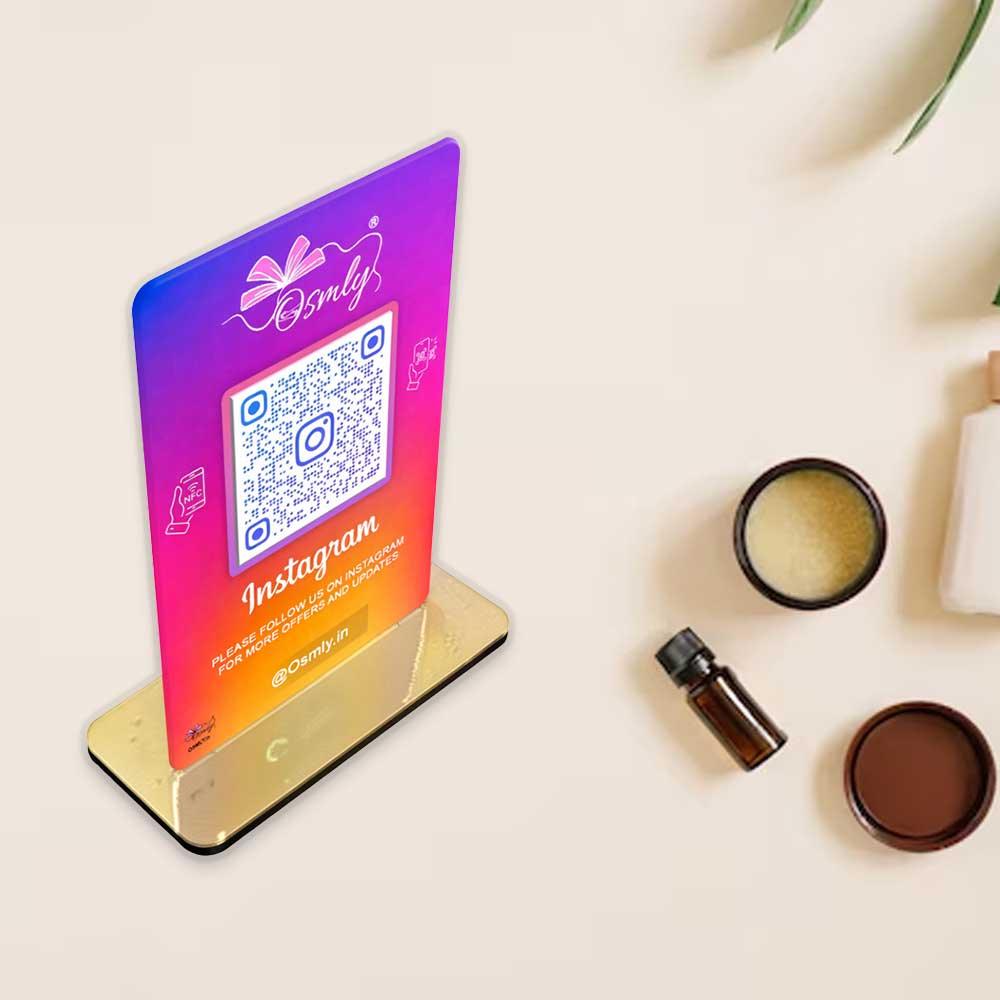 acrylic_uv_print_NFC_Enabled_Instagram_QR_Stand - OSMLY