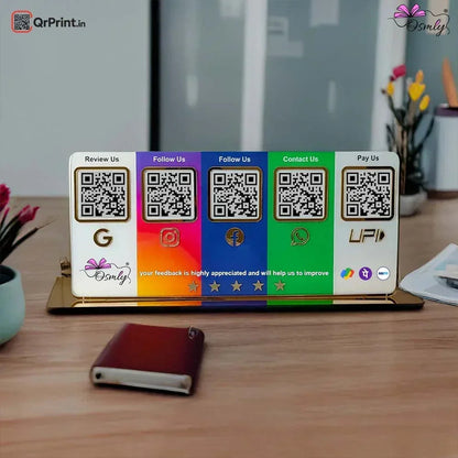 Customized Acrylic Five QR Stand - OSMLY
