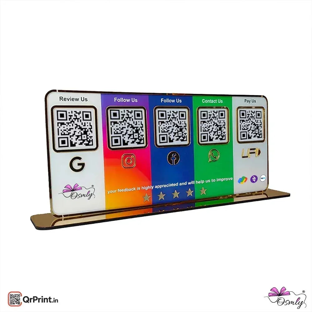 Customized Acrylic Five QR Stand - OSMLY