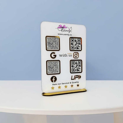 Acrylic Four QR Review Stand - OSMLY