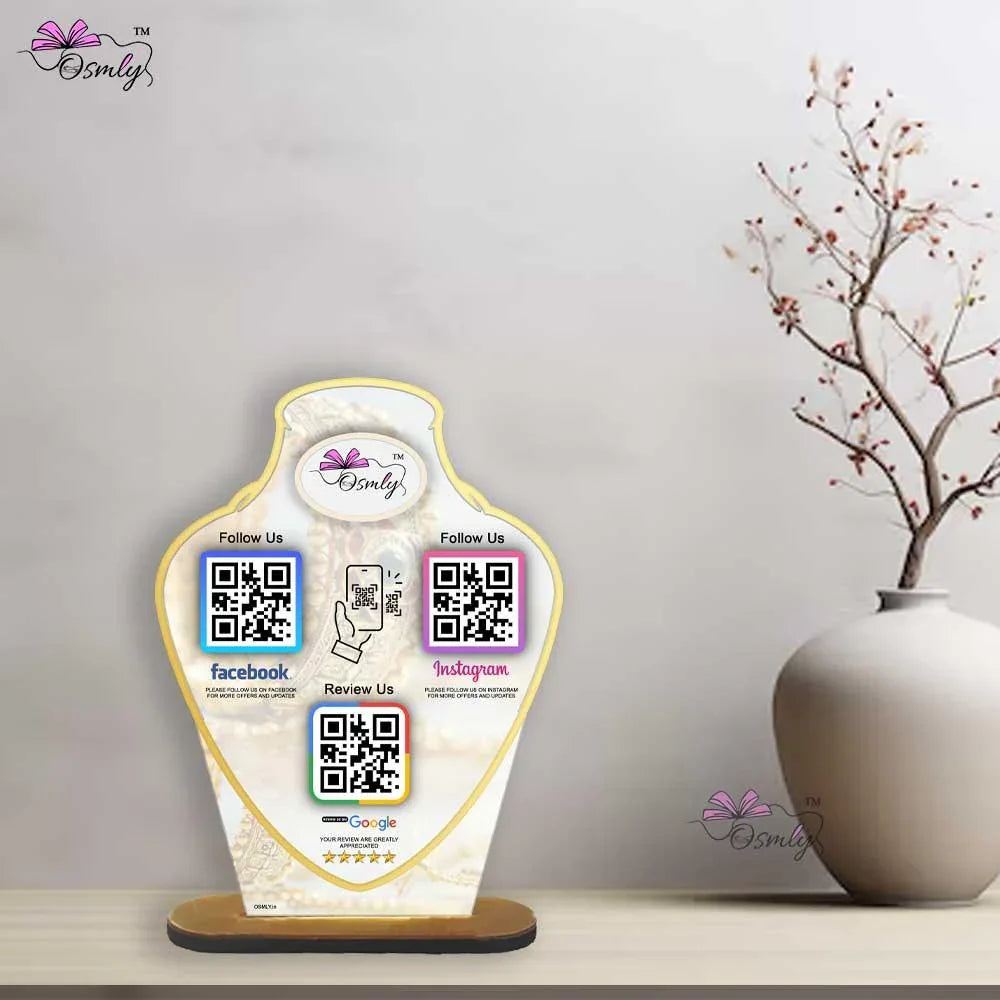 Customized Jewellery QR Review Stand - OSMLY