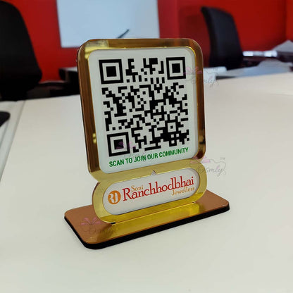 Gold Border Single QR Stand
