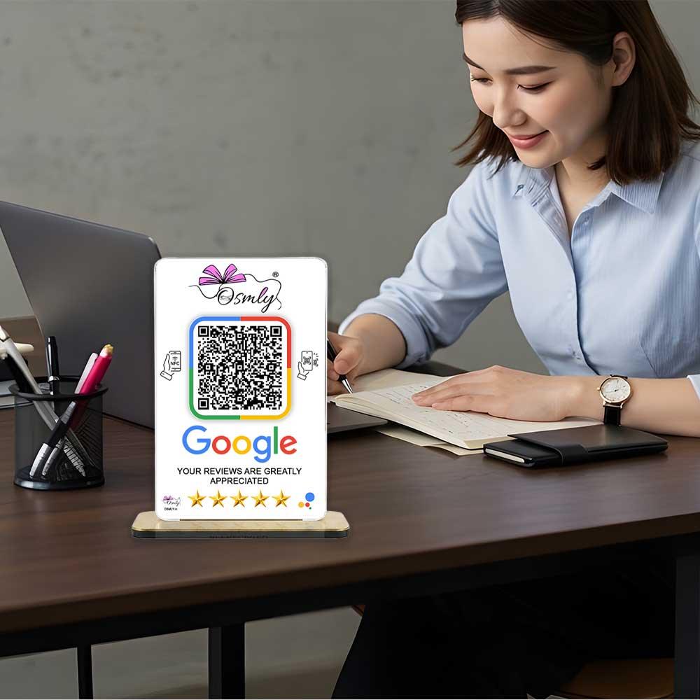 customized_NFC_Google_Review_QR_Stand - OSMLY