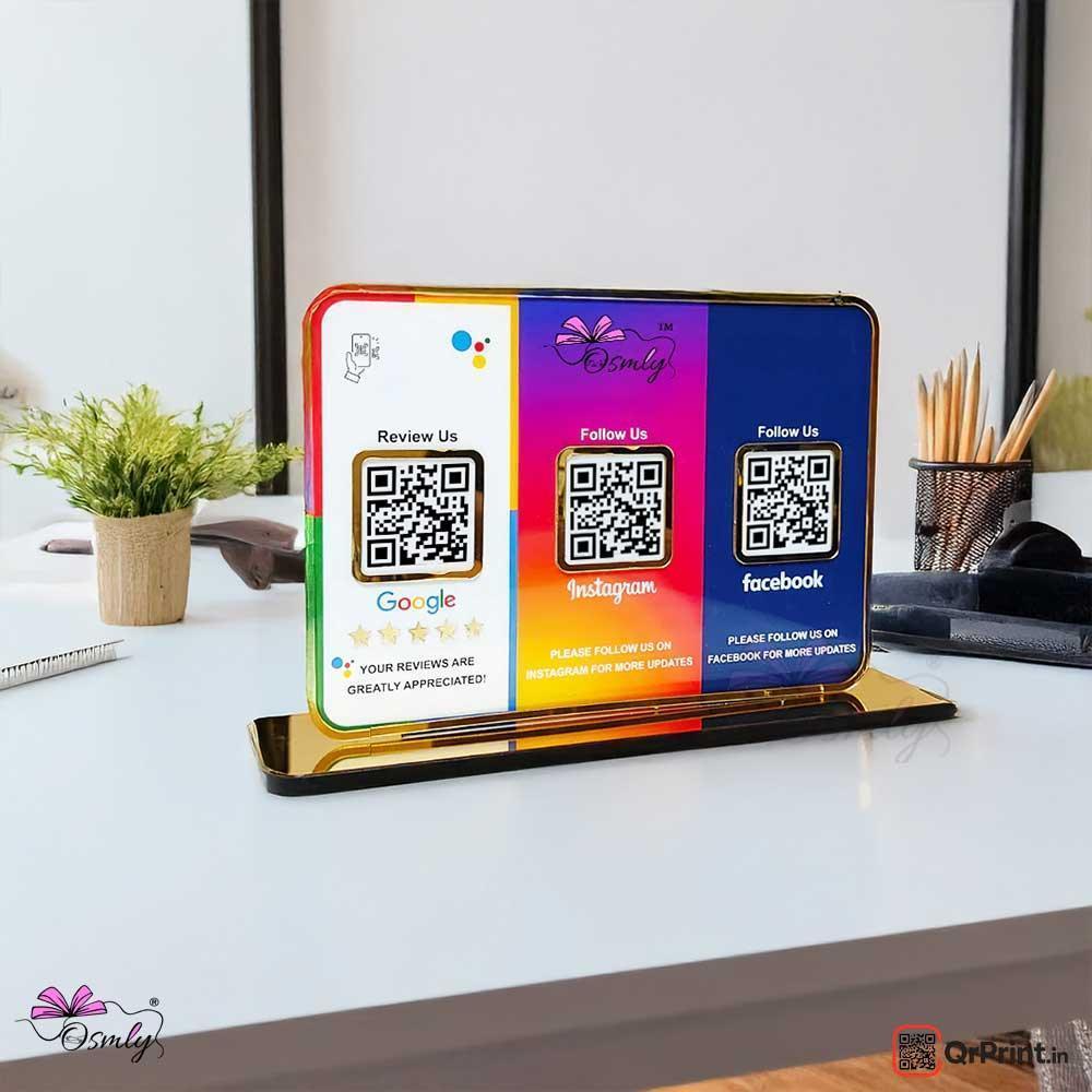 3 in 1 Social Media QR Stand - OSMLY