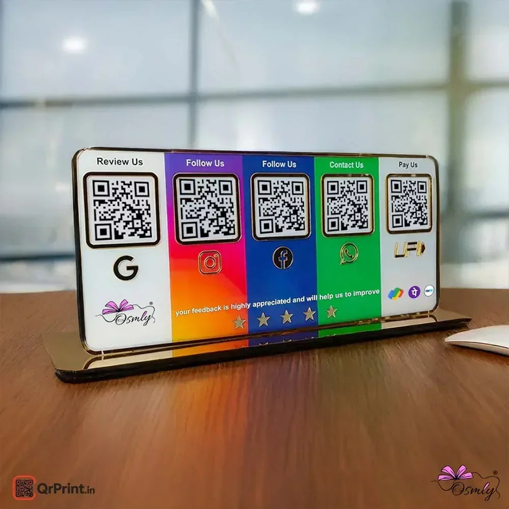 Customized Acrylic Five QR Stand - OSMLY