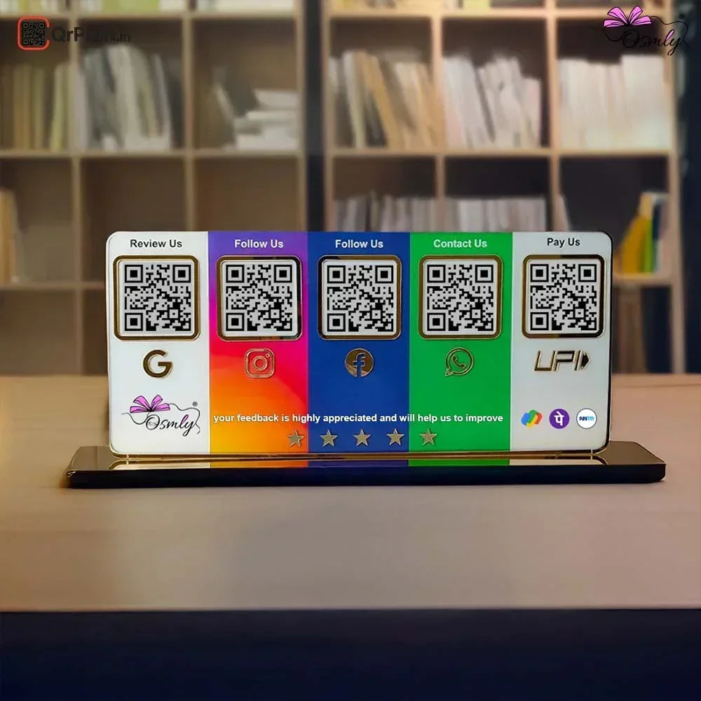 Customized Acrylic Five QR Stand - OSMLY