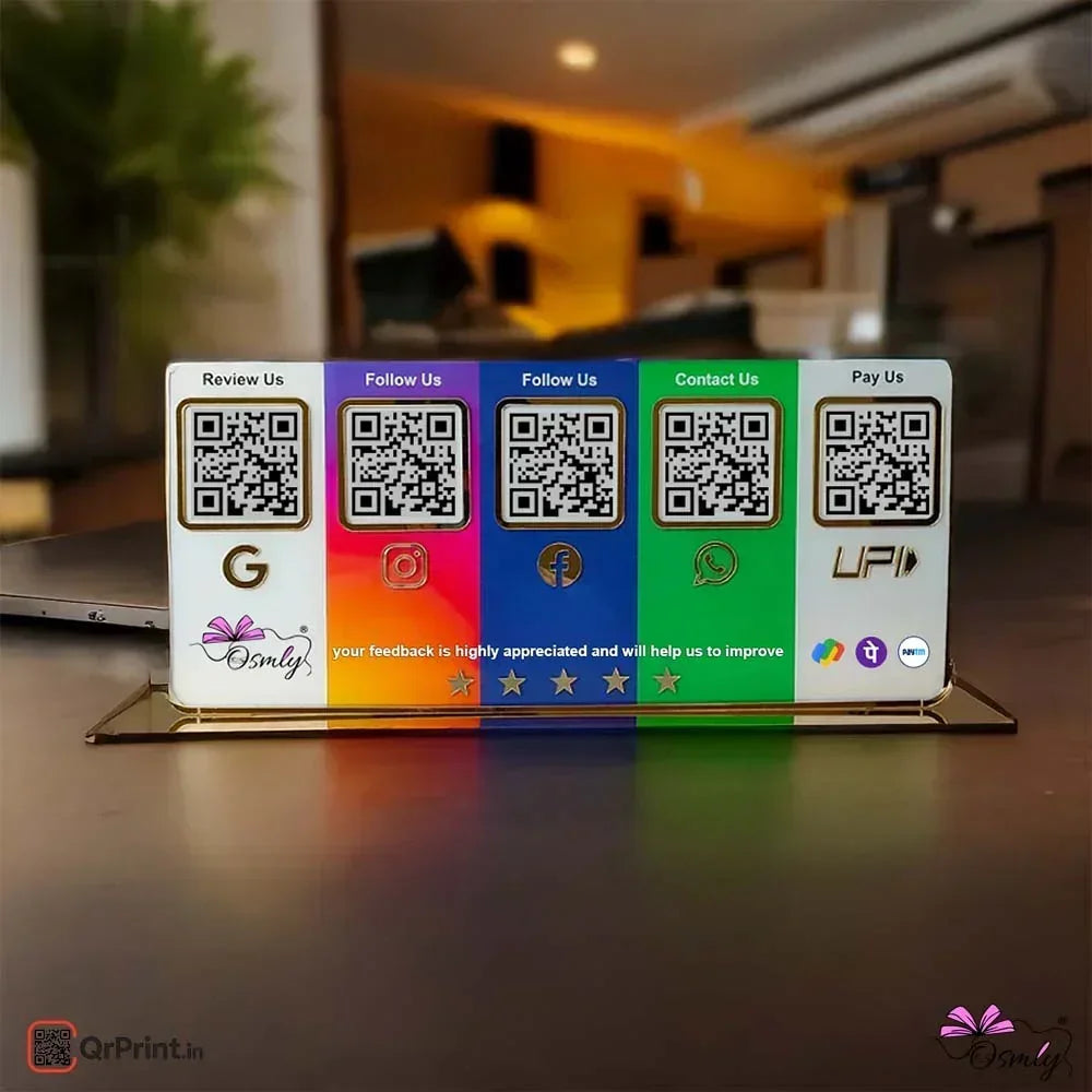 Customized Acrylic Five QR Stand - OSMLY
