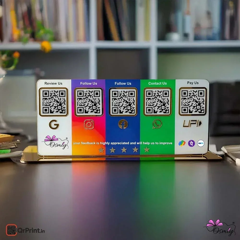 Customized Acrylic Five QR Stand - OSMLY