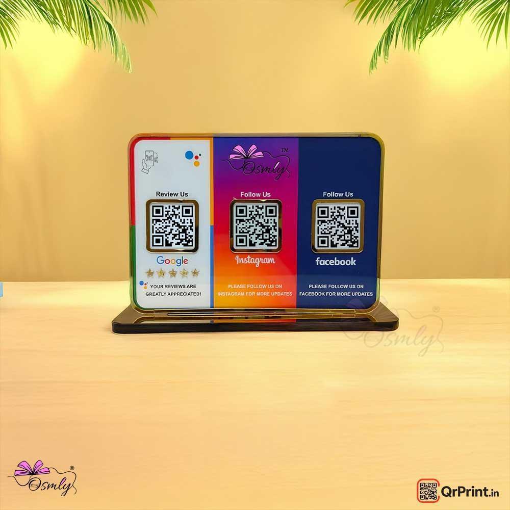 3 in 1 Social Media QR Stand - OSMLY