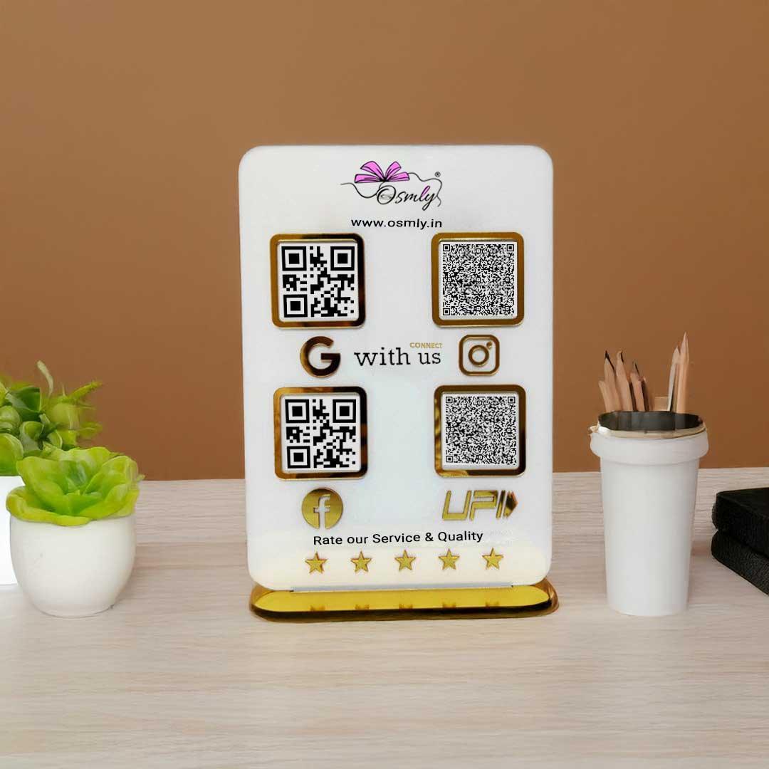 Acrylic Four QR Review Stand - OSMLY
