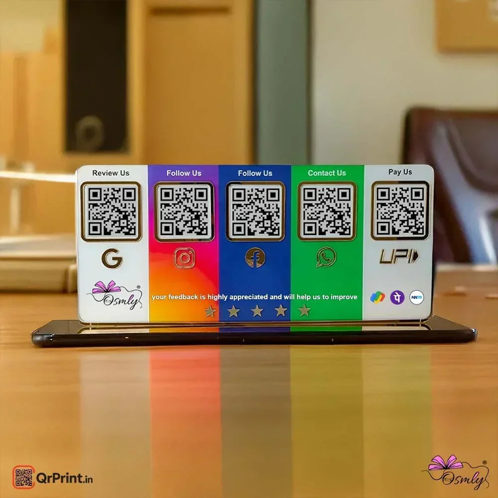 Customized Acrylic Five QR Stand - OSMLY