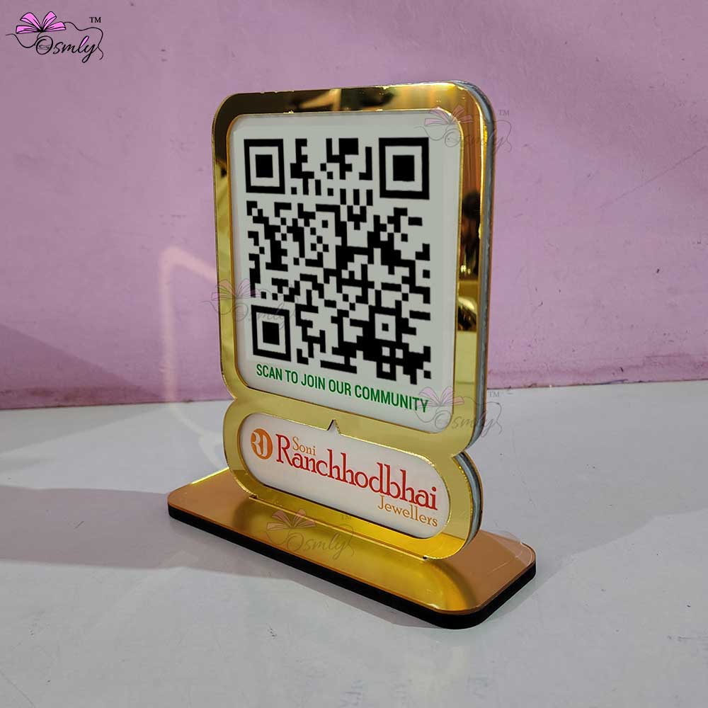 Gold Border Single QR Stand
