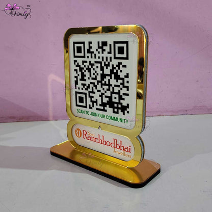 Gold Border Single QR Stand