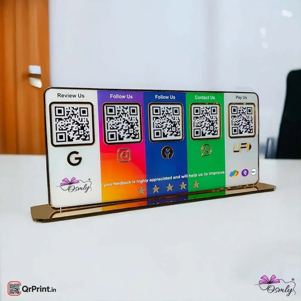 Customized Acrylic Five QR Stand - OSMLY