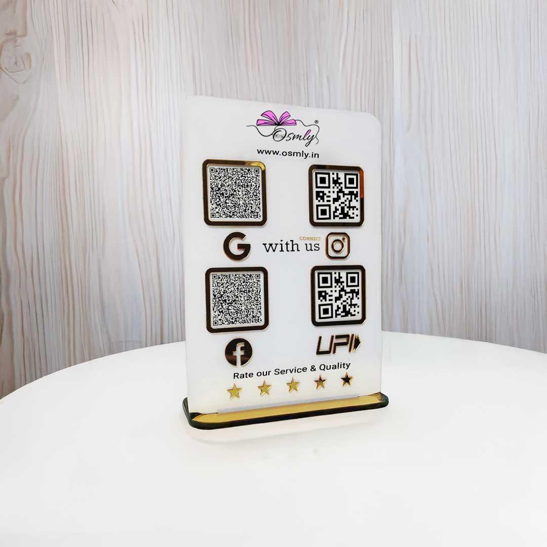 Acrylic Four QR Review Stand - OSMLY