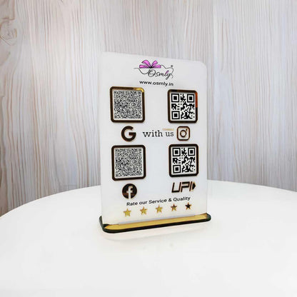 Acrylic Four QR Review Stand - OSMLY