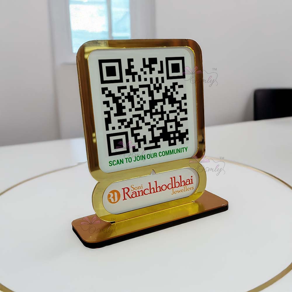 Gold Border Single QR Stand