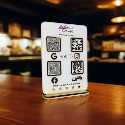 Acrylic Four QR Review Stand - OSMLY