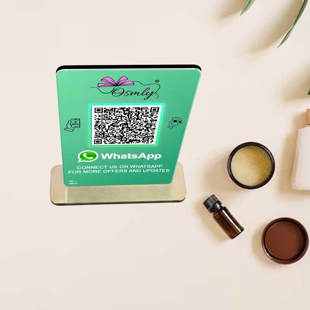 uv_printed_NFC-enabled_WhatsApp_QR_stands - OSMLY
