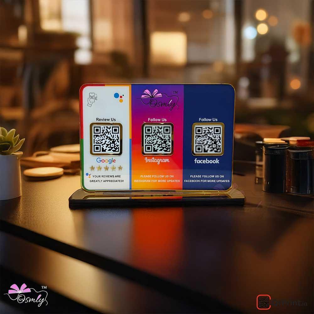 3 in 1 Social Media QR Stand - OSMLY