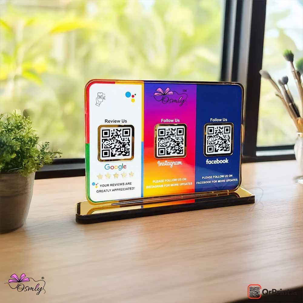 3 in 1 Social Media QR Stand - OSMLY