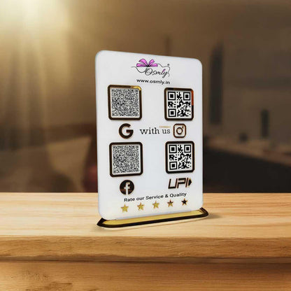 Acrylic Four QR Review Stand - OSMLY
